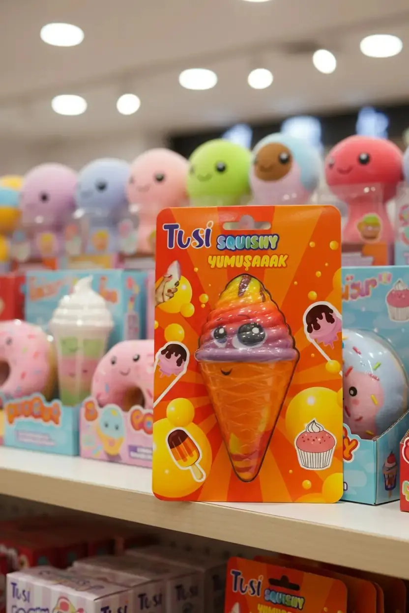 Tusi Squishy Dondurma Oyuncak – Yumuşak Sıkılabilir Stres Köpük Oyuncak