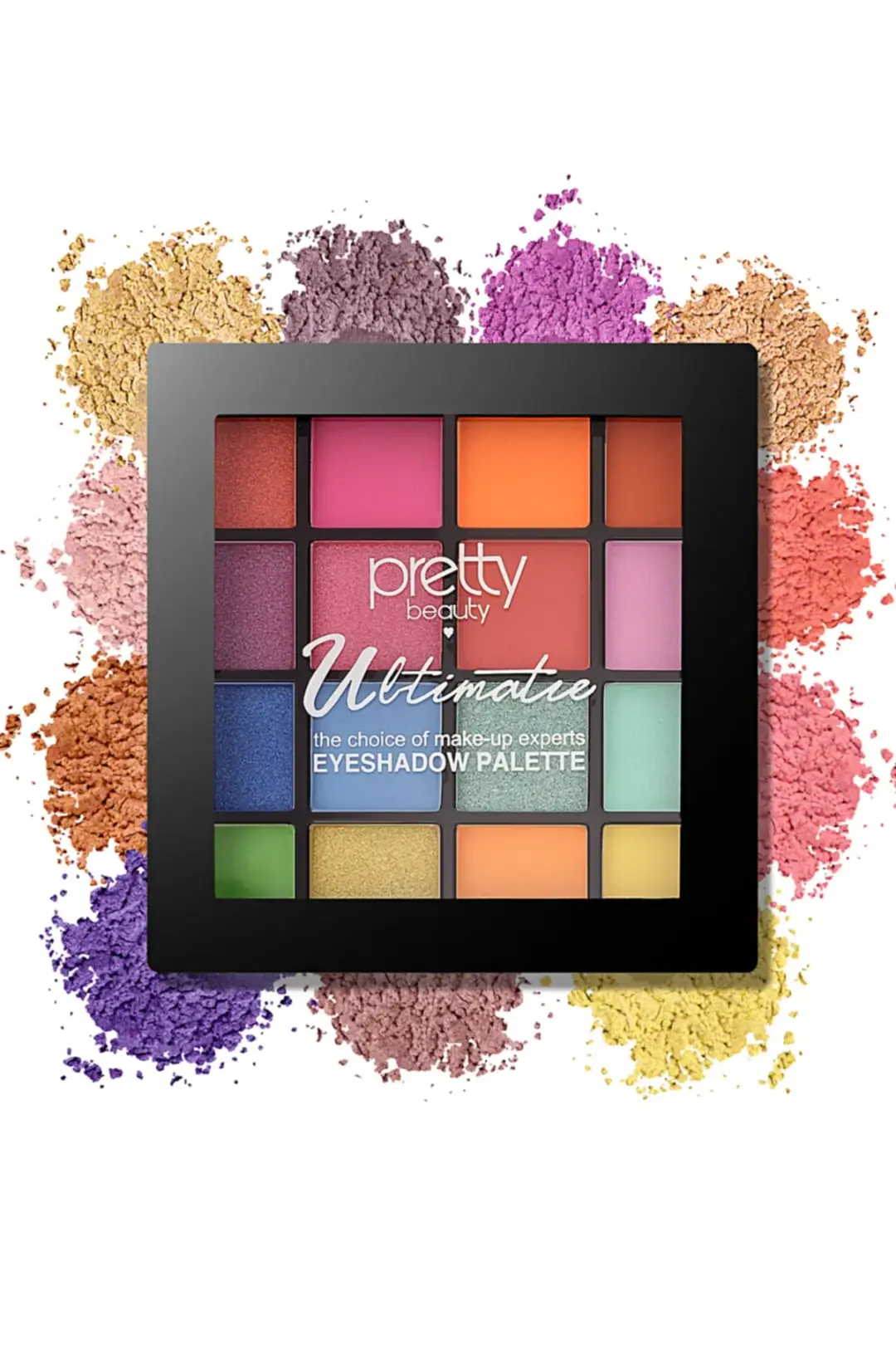 Pretty Beauty 16 Renk Far Paleti PB-182 – Yüksek Pigmentli ve Mat/Işıltılı
