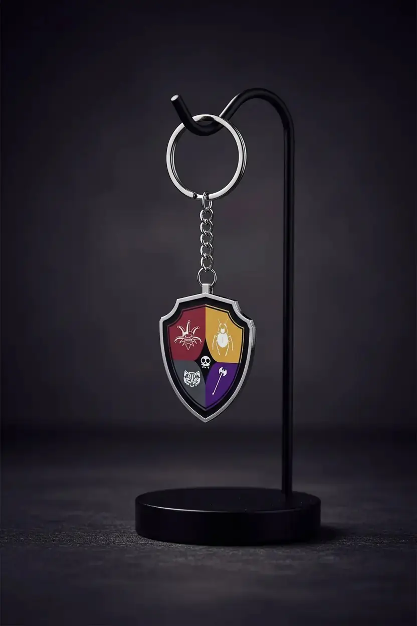 Wednesday Lisanslı Outcasts Kalkan Anahtarlık – Metal Tasarım