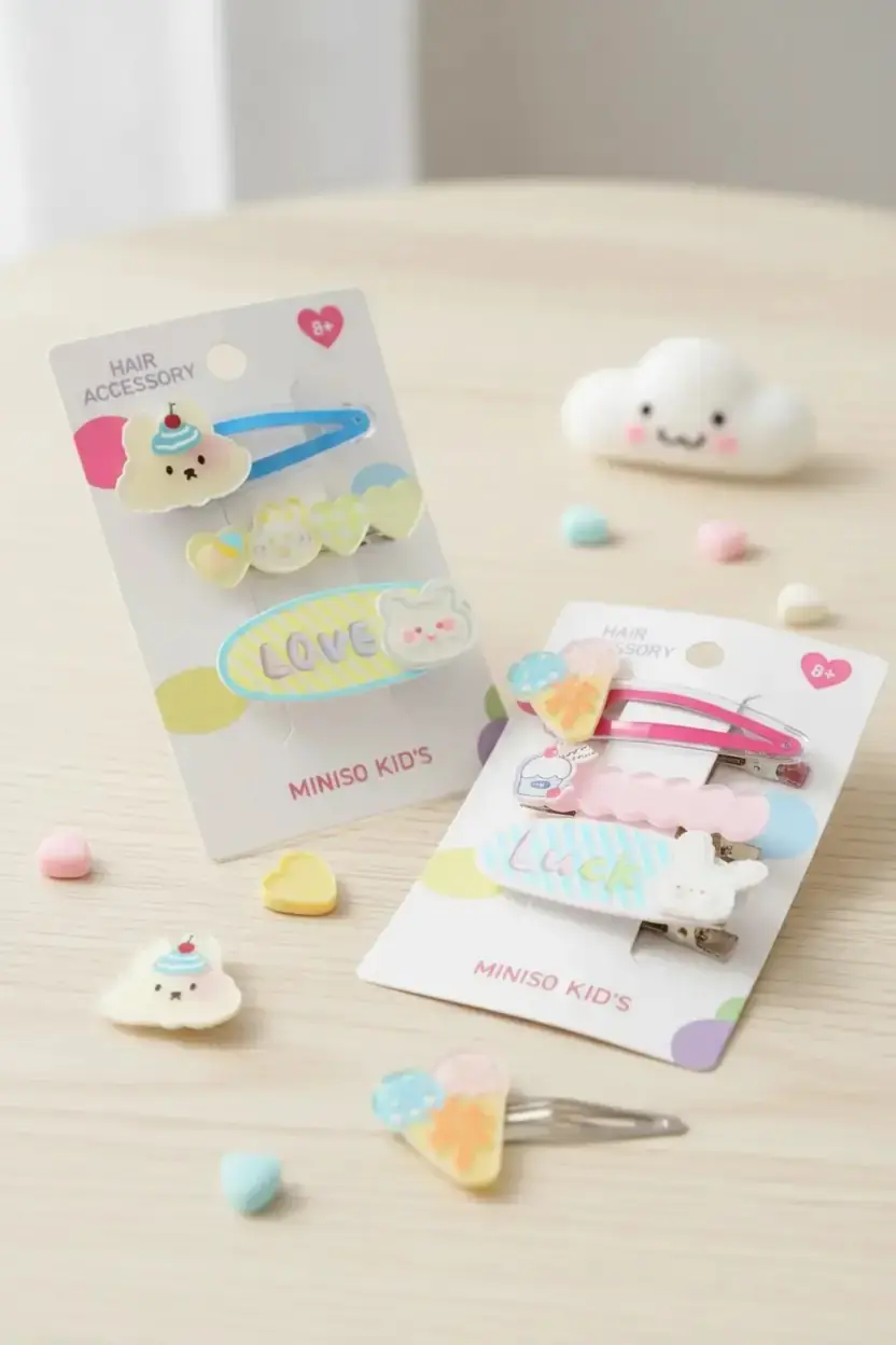 Miniso Lisanslı Kids Eğlenceli Ayı Serisi Saç Tokası Seti – 3 Adet