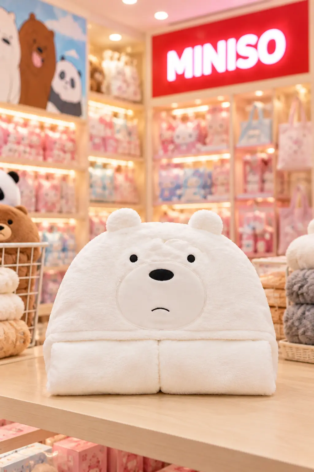 We Bare Bears Lisanslı Katlanabilir Battaniye - Kutup Ayısı