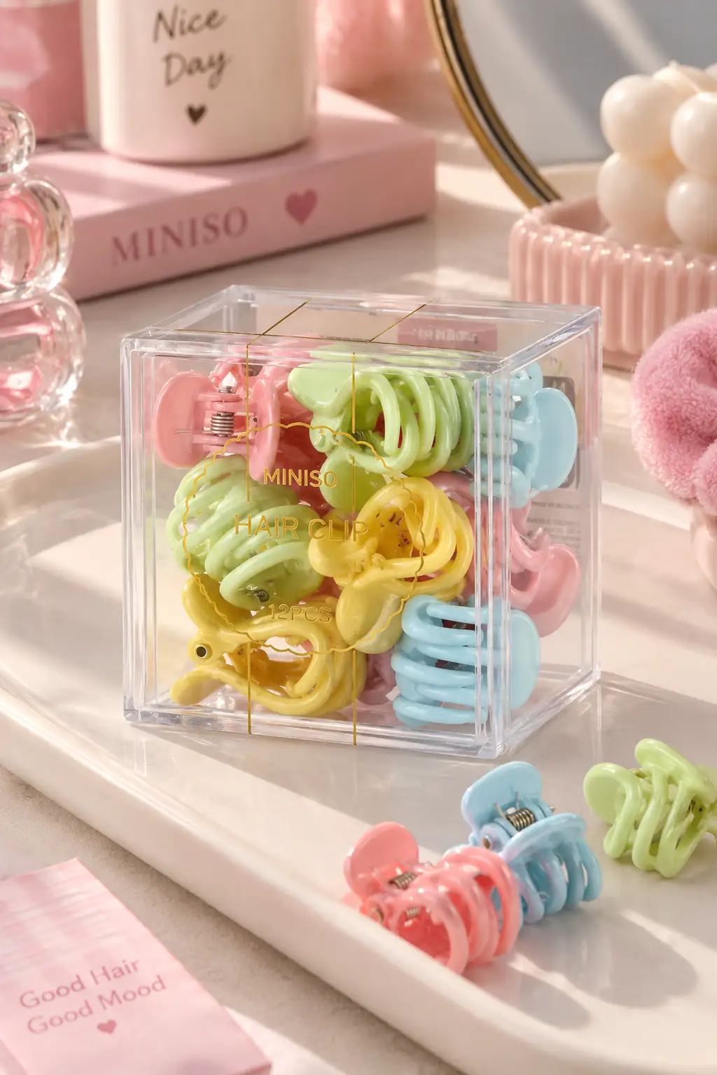 Miniso Lisanslı Mini Saç Mandalı Seti (12'li) – Pratik Küçük Toka Seti
