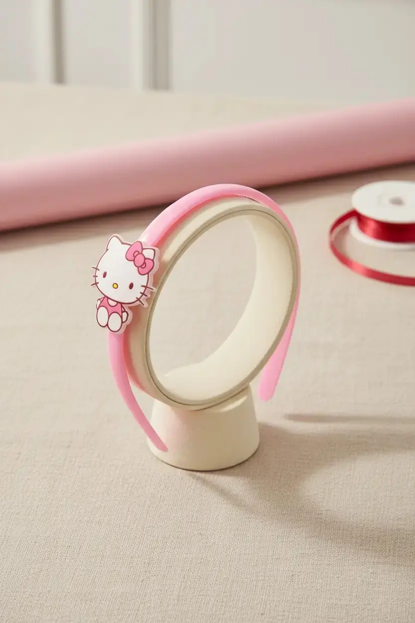 Sanrio Lisanslı Hello Kitty Saç Tacı – Pembe Çocuk Saç Aksesuarı
