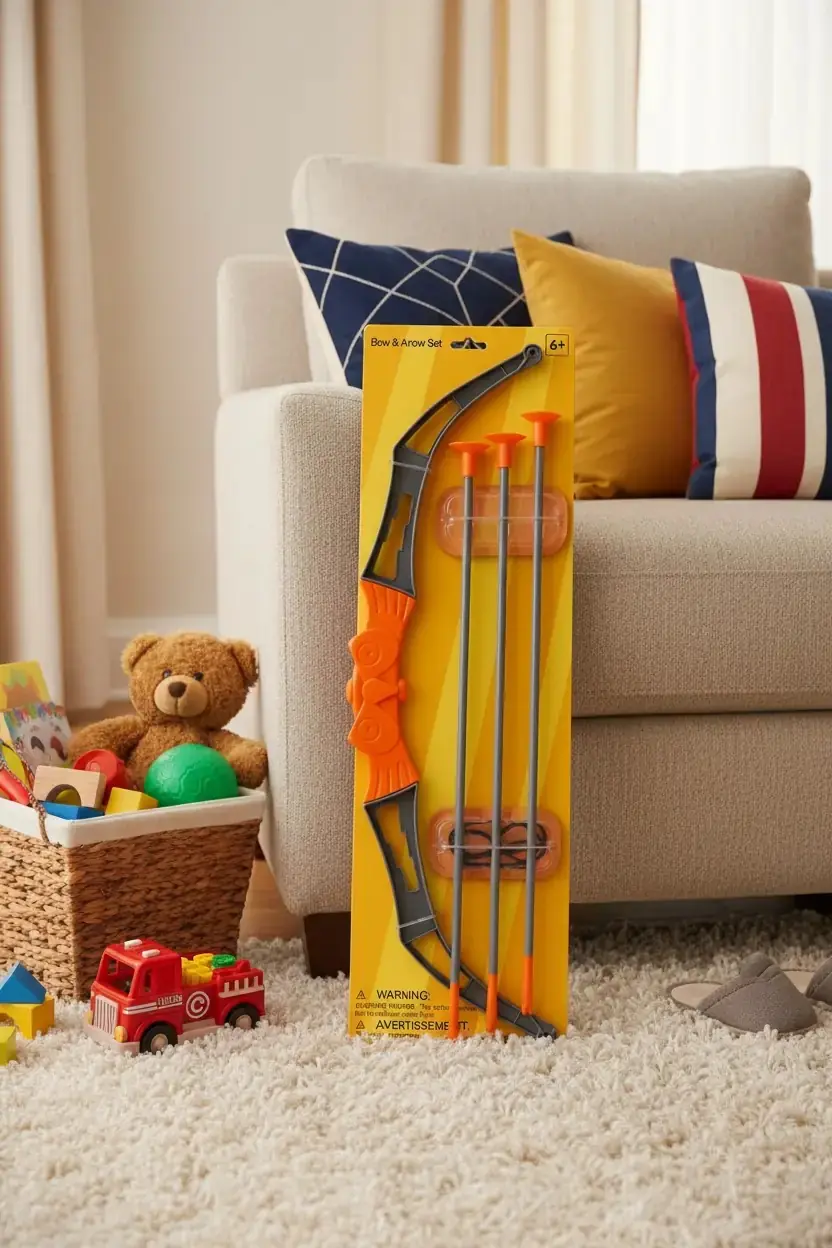 Miniso Lisanslı Vakumlu Ok Uçlu Okçuluk Seti – Çocuklar İçin Güvenli Eğlence ve Spor Oyuncak Seti 53 Cm