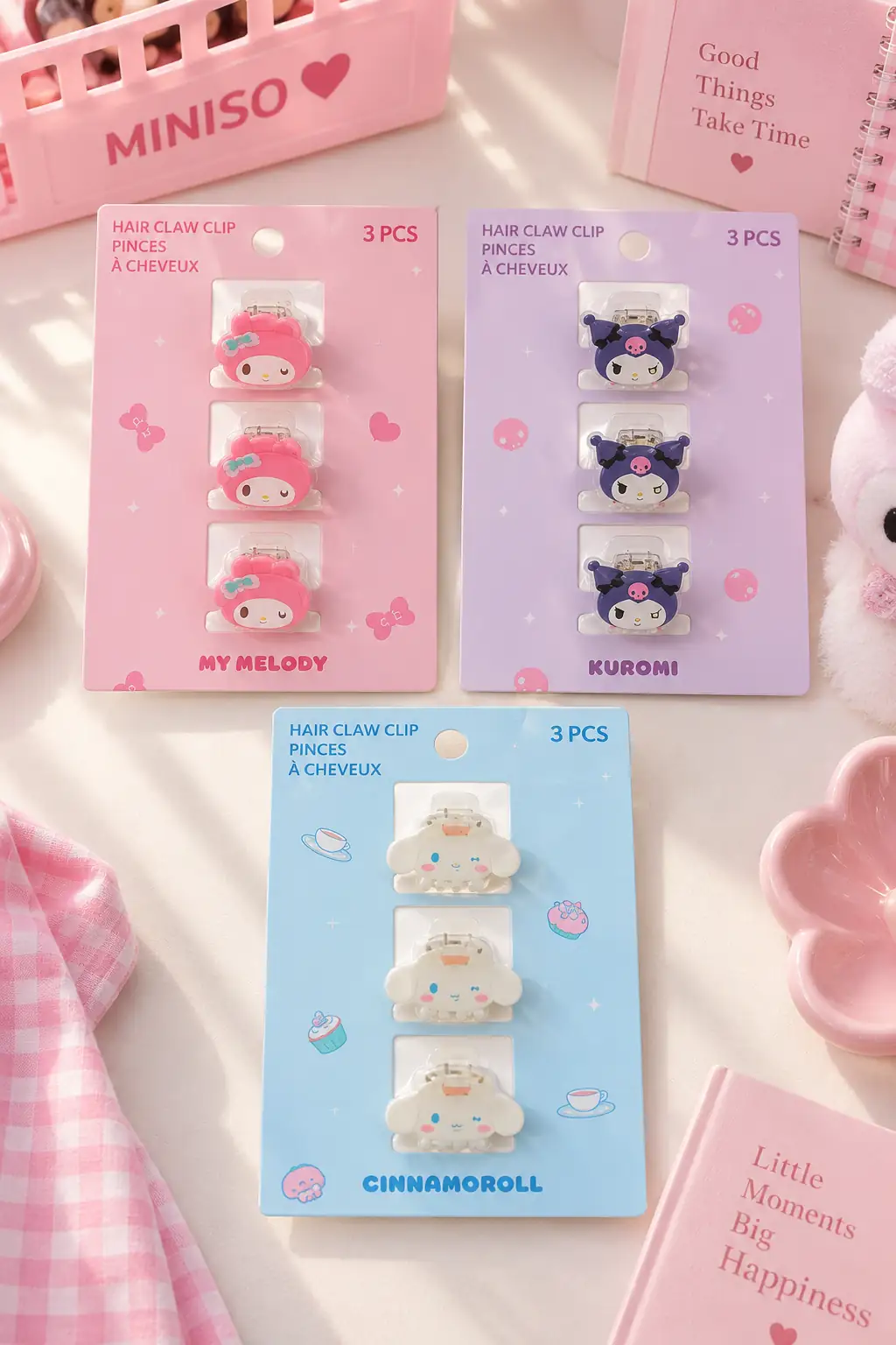 Hello Kitty Lisanslı Pençe Tokası (3 Adet) – Güçlü Kavrayışlı & Şirin Set