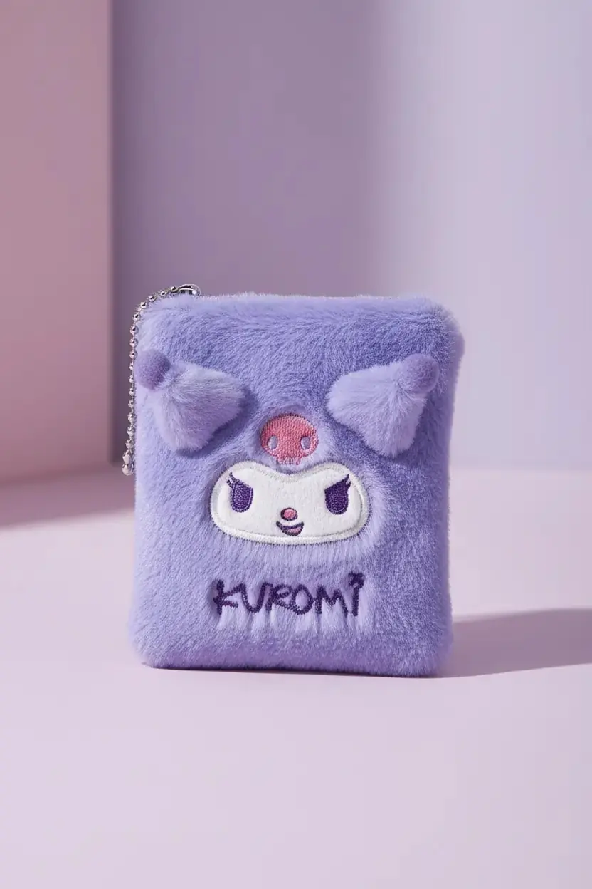 Sanrio Lisanslı Kuromi Koleksiyonu Kolyeli Peluş Defter (64 Yaprak) – Zincirli & Taşınabilir