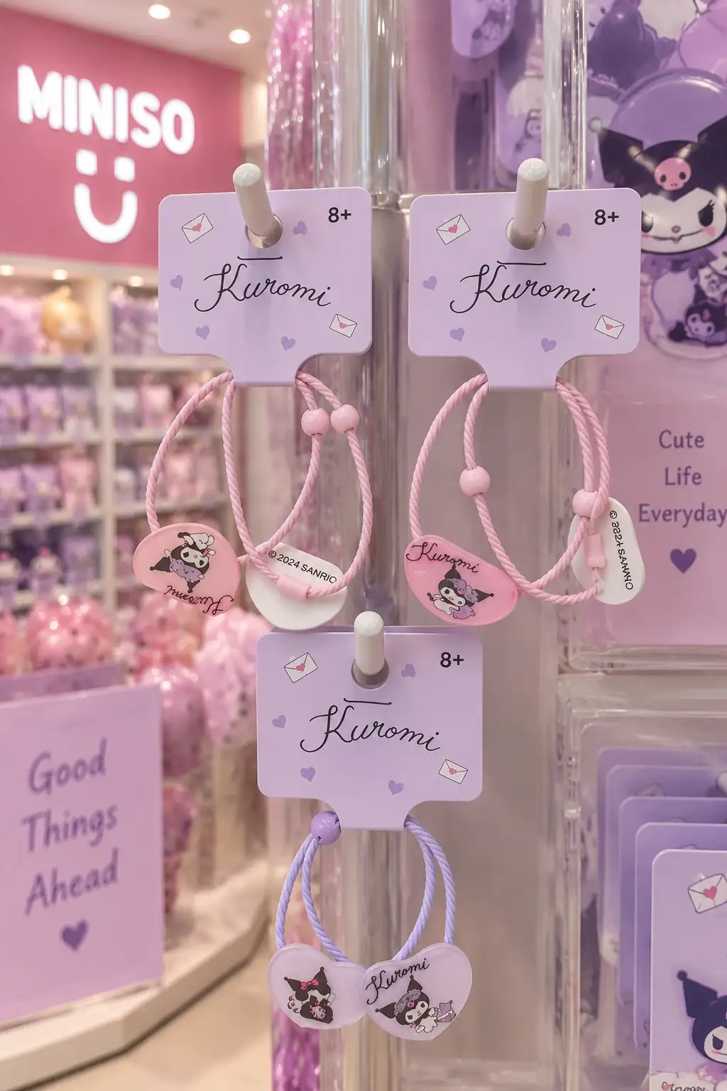Sanrio Lisanslı Kuromi Saç Lastiği 2li Set – Sevimli Günlük Çocuk Saç Tokası