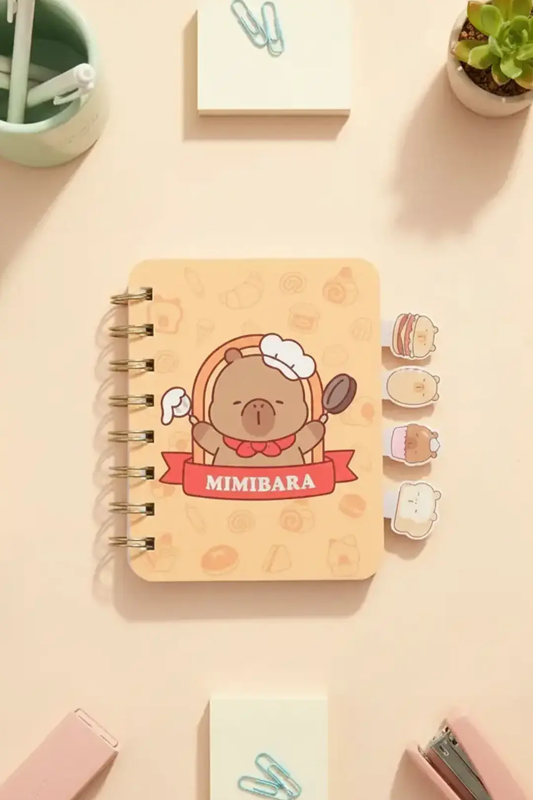 Miniso Lisanslı Pişirme Serisi A7 Telli Not Defteri 80 Yaprak – Kompakt Taşınabilir Tasarım