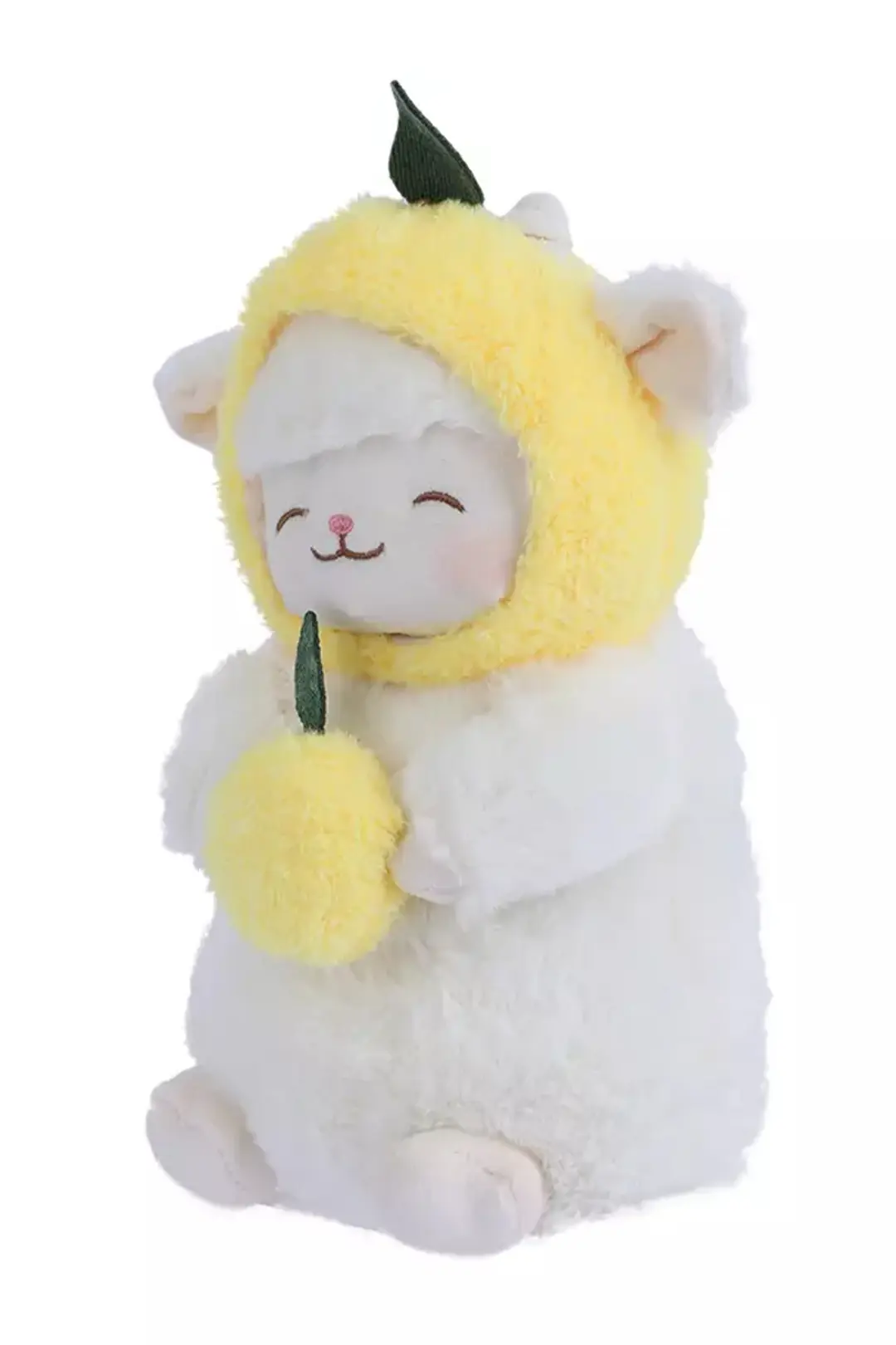 Miniso Lisanslı Kuzu Baa Serisi Peluş Oyuncak – Limon Kostümlü Yumuşacık Sarılmalık 25 Cm
