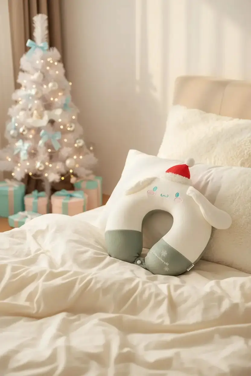 Sanrio Lisanslı Yılbaşı Koleksiyonu Cinnamoroll Hafızalı Sünger Boyun Yastığı – Visko Seyahat Yastığı