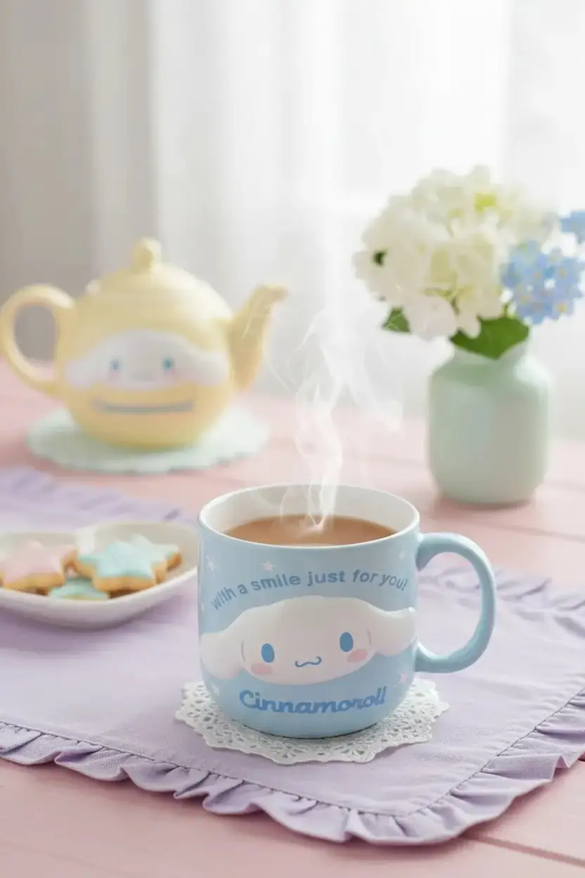 Sanrio Lisanslı Cinnamoroll Kabartmalı Seramik Kupa