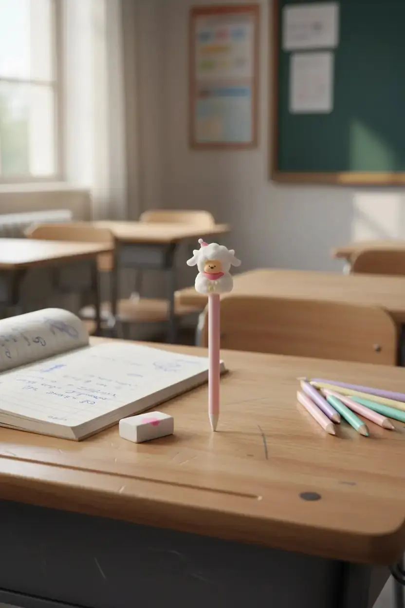Miniso Lisanslı Mini Family Jel Kalem 0.5 Mm Siyah – Figürlü Tasarım 17.5 Cm