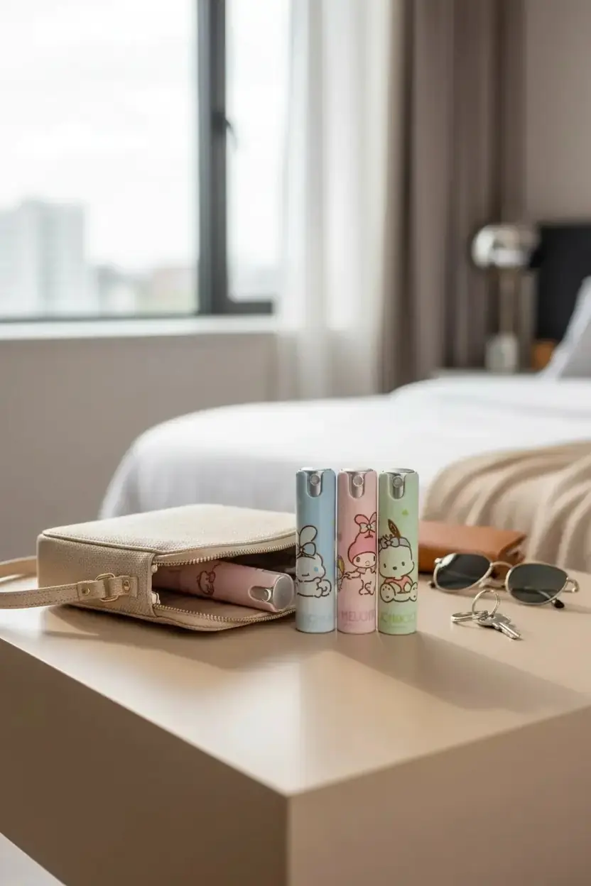 Sanrio Lisanslı Hello Kitty Parfüm Atomizeri – Yeniden Doldurulabilir Seyahat Tipi