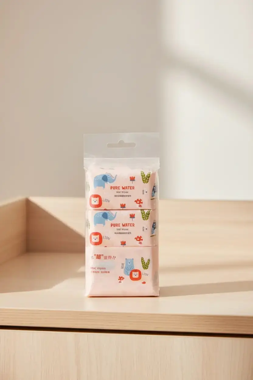 Miniso Lisanslı Hayvan Serisi Mini Islak Mendil 8'li Set – Su Bazlı ve Alkolsüz