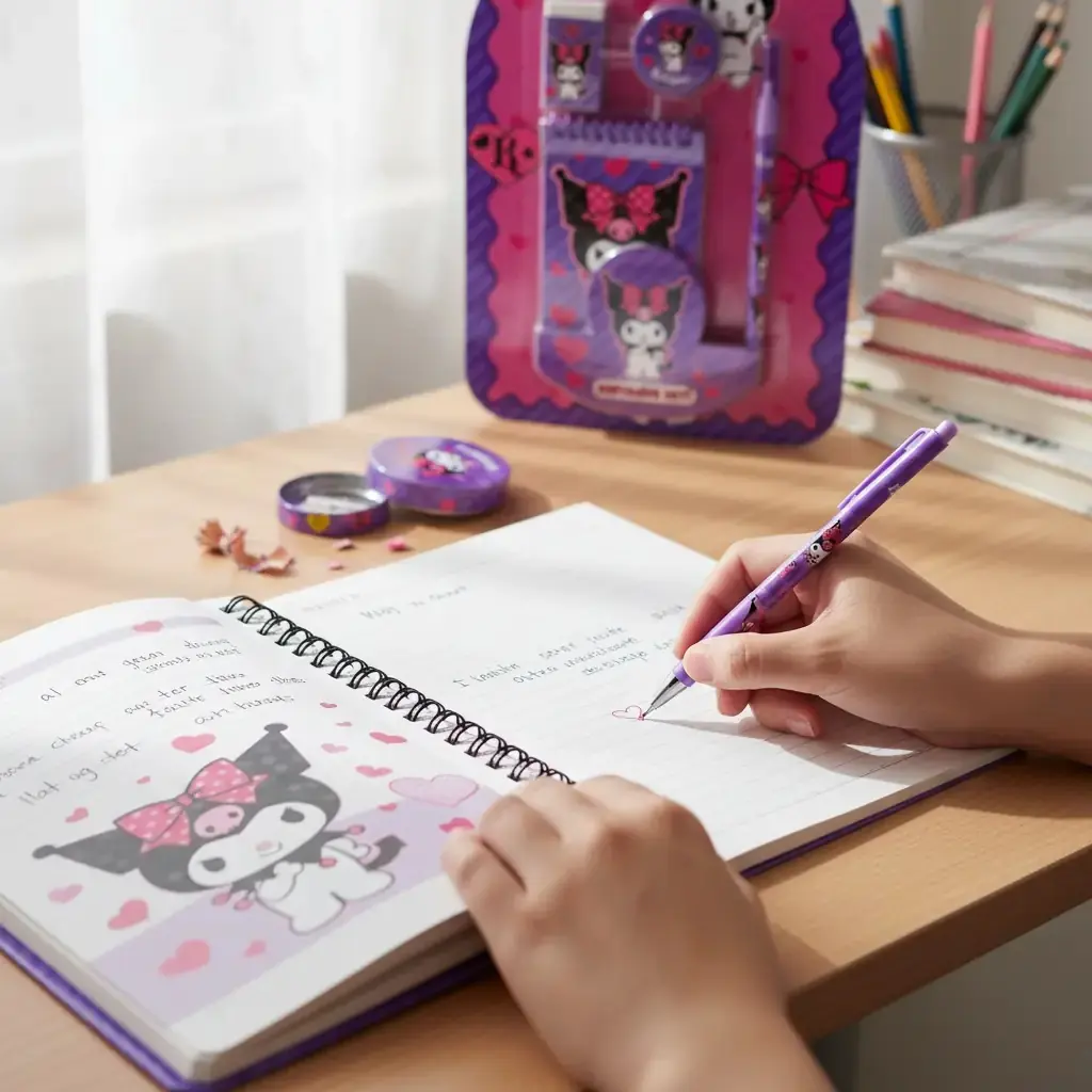 Timon Sanrio Lisanslı Kuromi Kırtasiye Seti – 4'lü