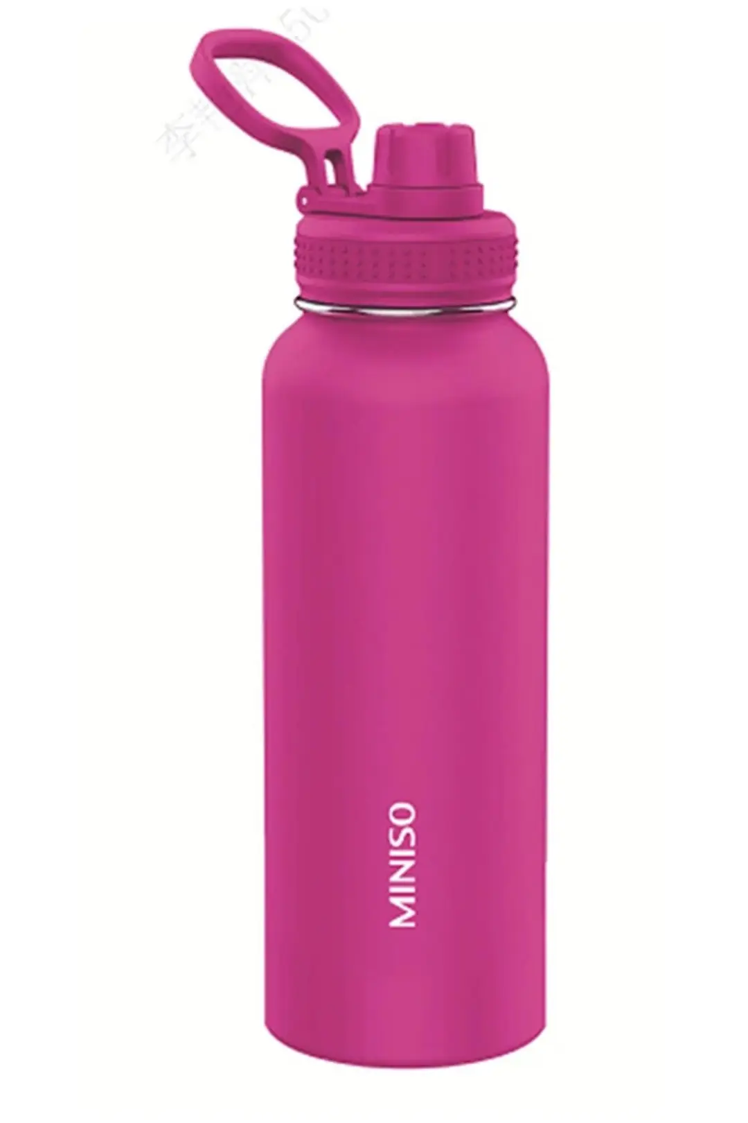 Miniso Lisanslı Klasik Tasarım Çelik Su Kabı – Sızdırmaz Kapaklı Ergonomik Tutacak Pembe 1400 ML