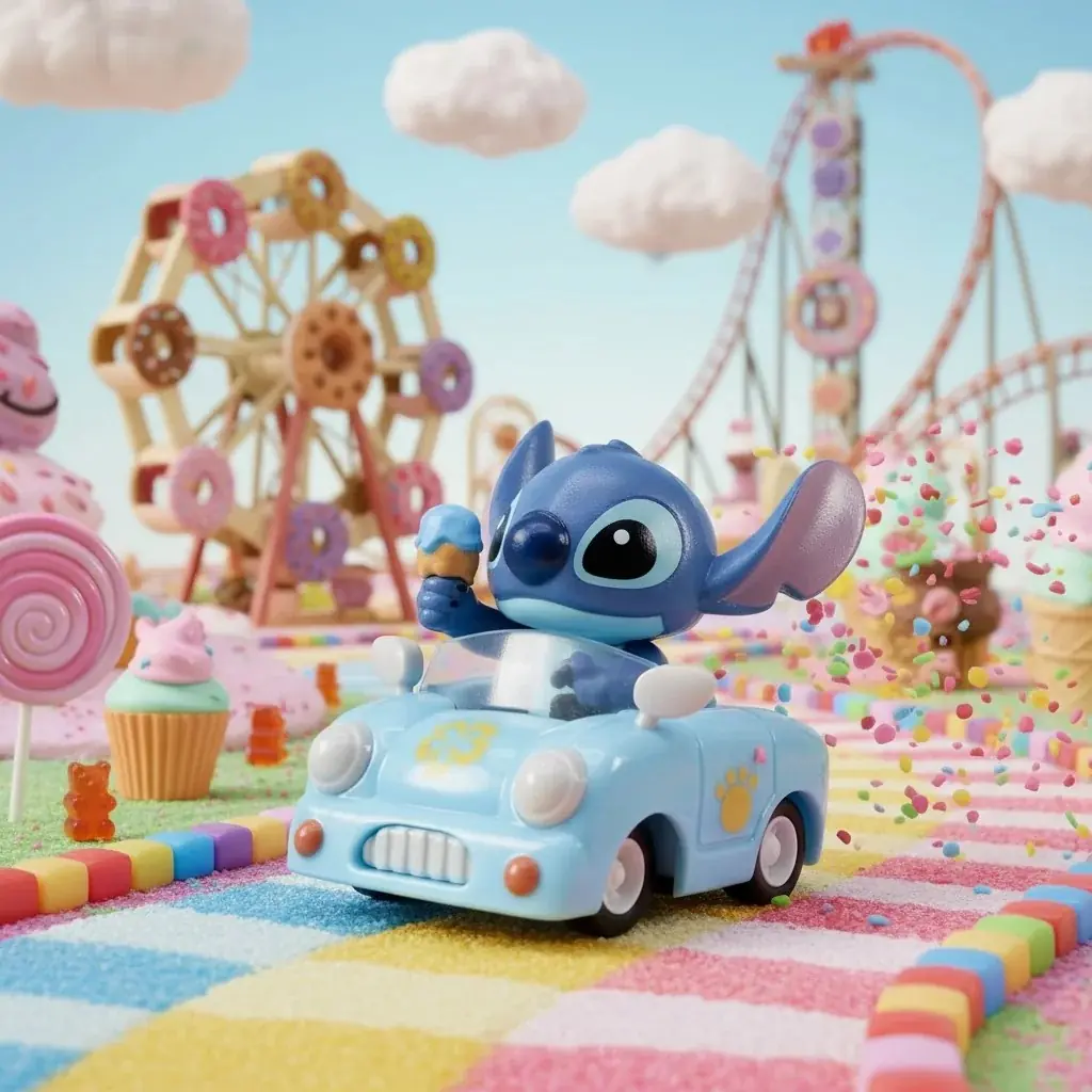 Yume Zoom Hero Stitch Çek Bırak Araba Figür – Hareketli Koleksiyon Oyuncağı