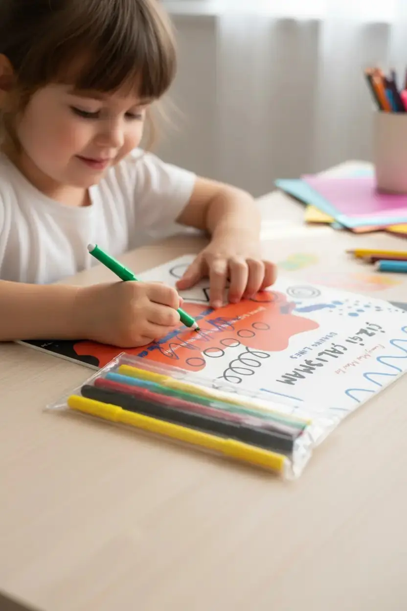 Akademi Çocuk Mini Funny Mat Çizgi Çalışmam – 6 Kalemli Eğitici Aktivite Seti