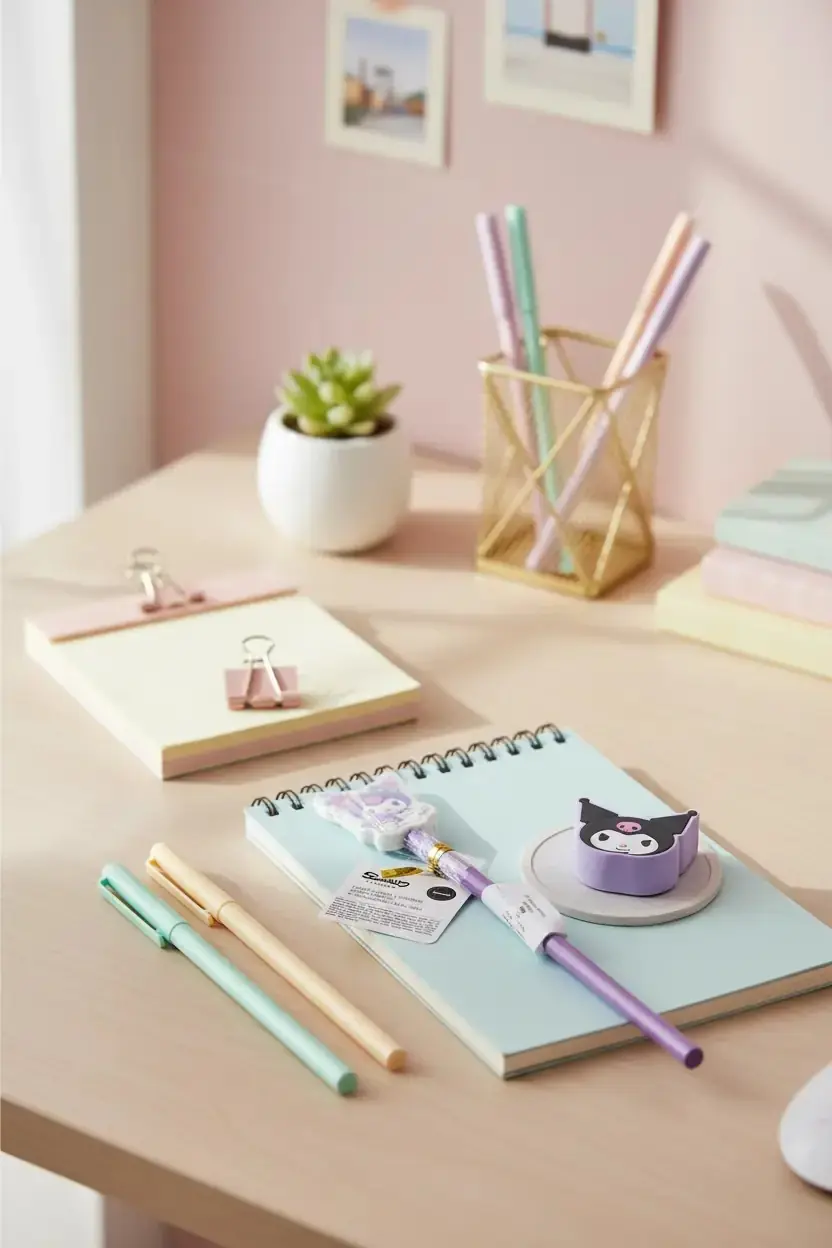 Sanrio Lisanslı Kuromi Kalem Ve Silgi Seti – Okul & Ofis İçin Şık Kırtasiye