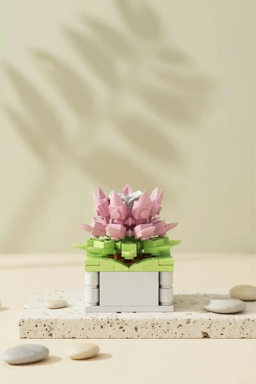Miniso Lisanslı Sukulent Yapı Oyuncak Seti – Çiçeklerin Dili Love Song Of Herbs Dekoratif Model