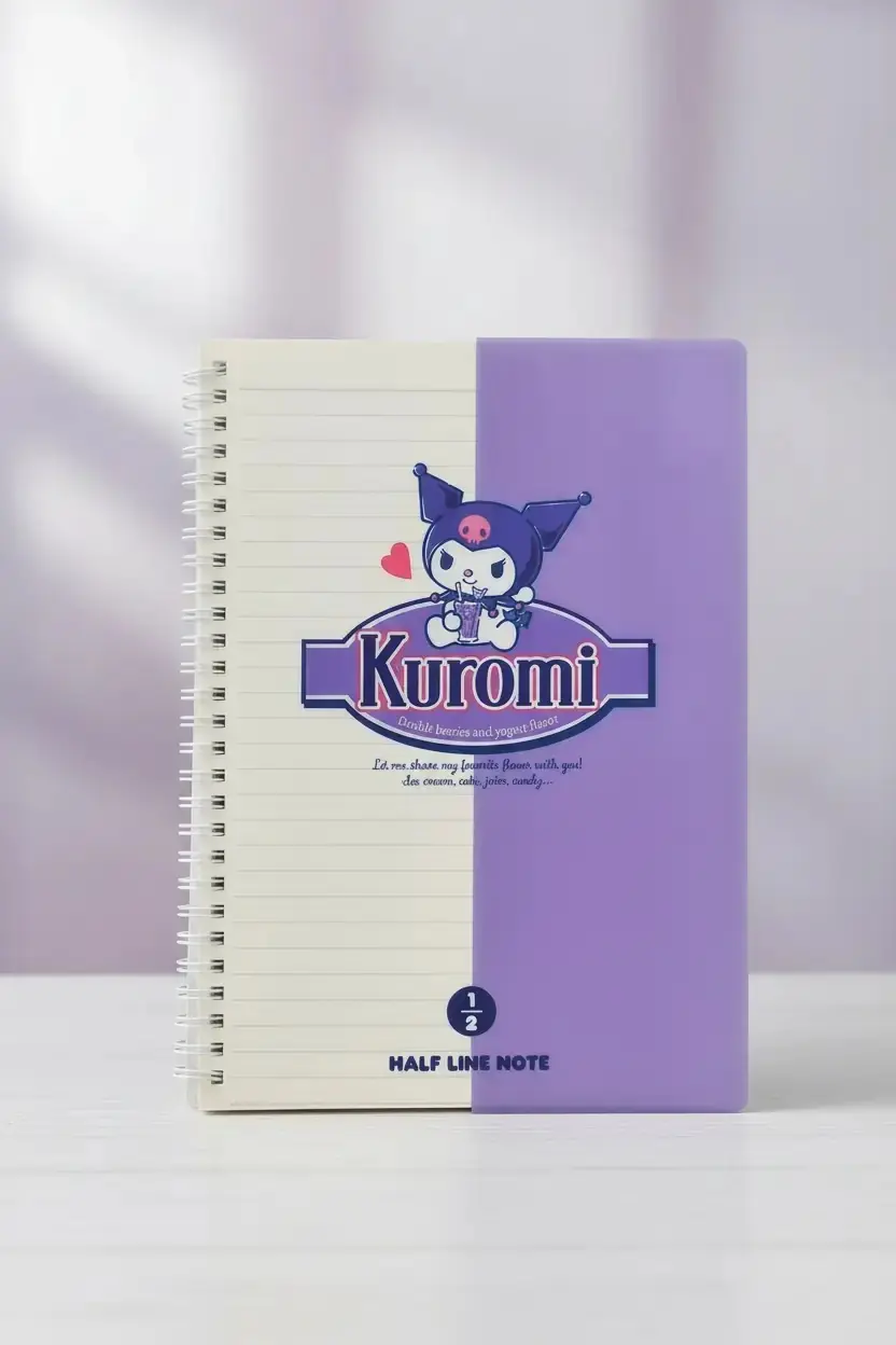 Sanrio Lisanslı Kuromi Retro Koleksiyonu B5 Spiral Telli 80 Sayfa Defter