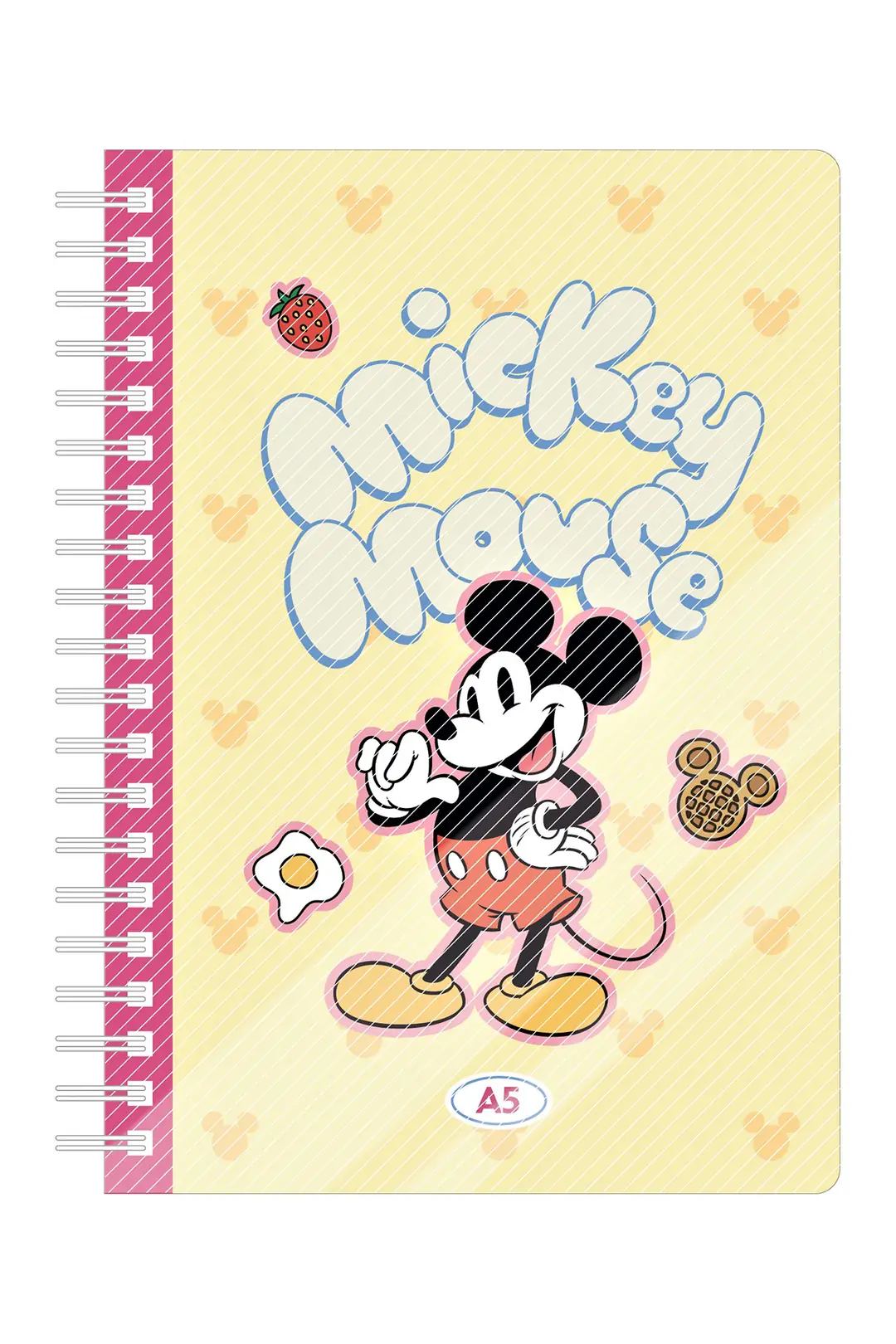 Disney Lisanslı Mickey Mouse Yemek Serisi A5 Boyutunda 80 Yaprak Çizgili PP Kapaklı Telli Not Defteri