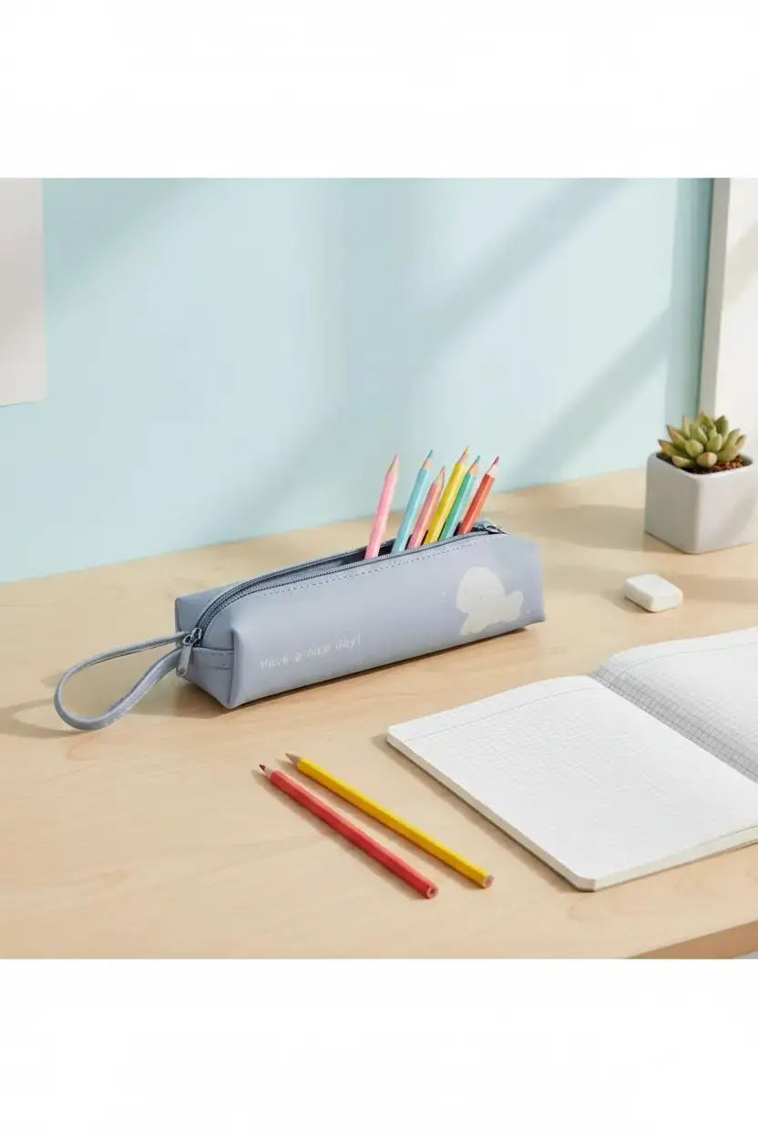 Miniso Lisanslı Hayvan Serisi Kulplu Kübik PU Kalem Kutusu 20 Cm – Mavi