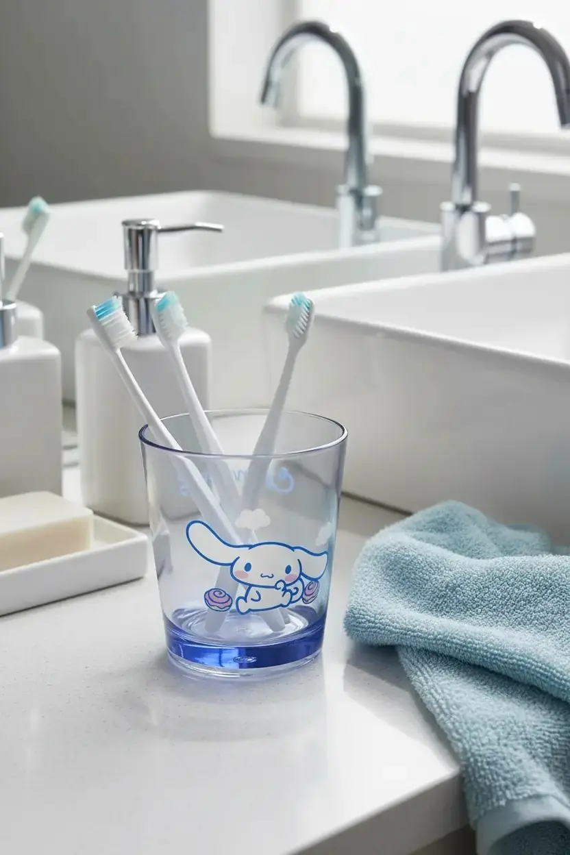 Cinnamoroll Şeffaf Banyo Bardağı