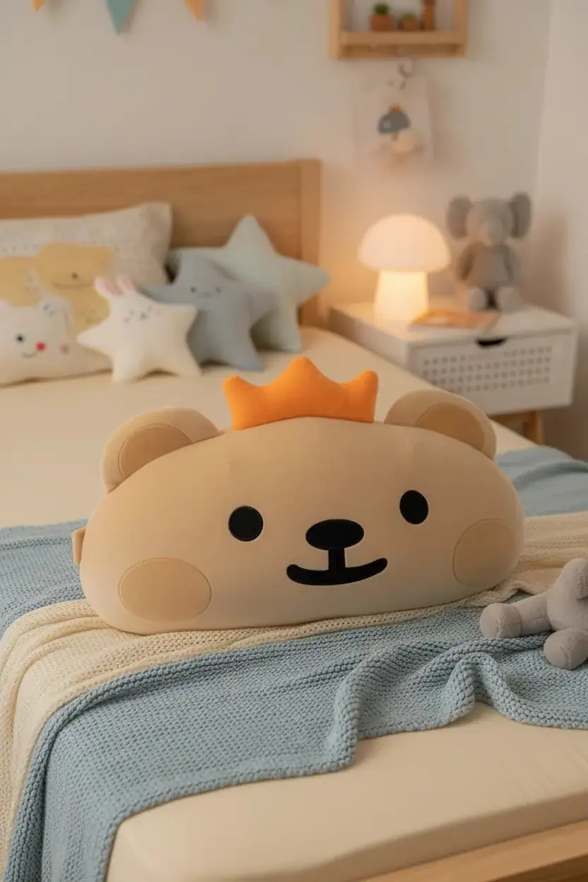 Miniso Lisanslı BearisBug Koleksiyonu Kanca&Döngü Bantlı Peluş Yastık 44 Cm – Dekoratif Minder