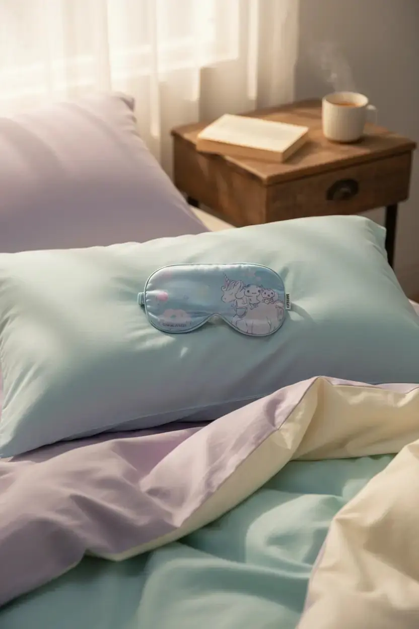 Sanrio Lisanslı Cinnamoroll Unicorn Uyku Maskesi – Işık Engelleyici & Yumuşak