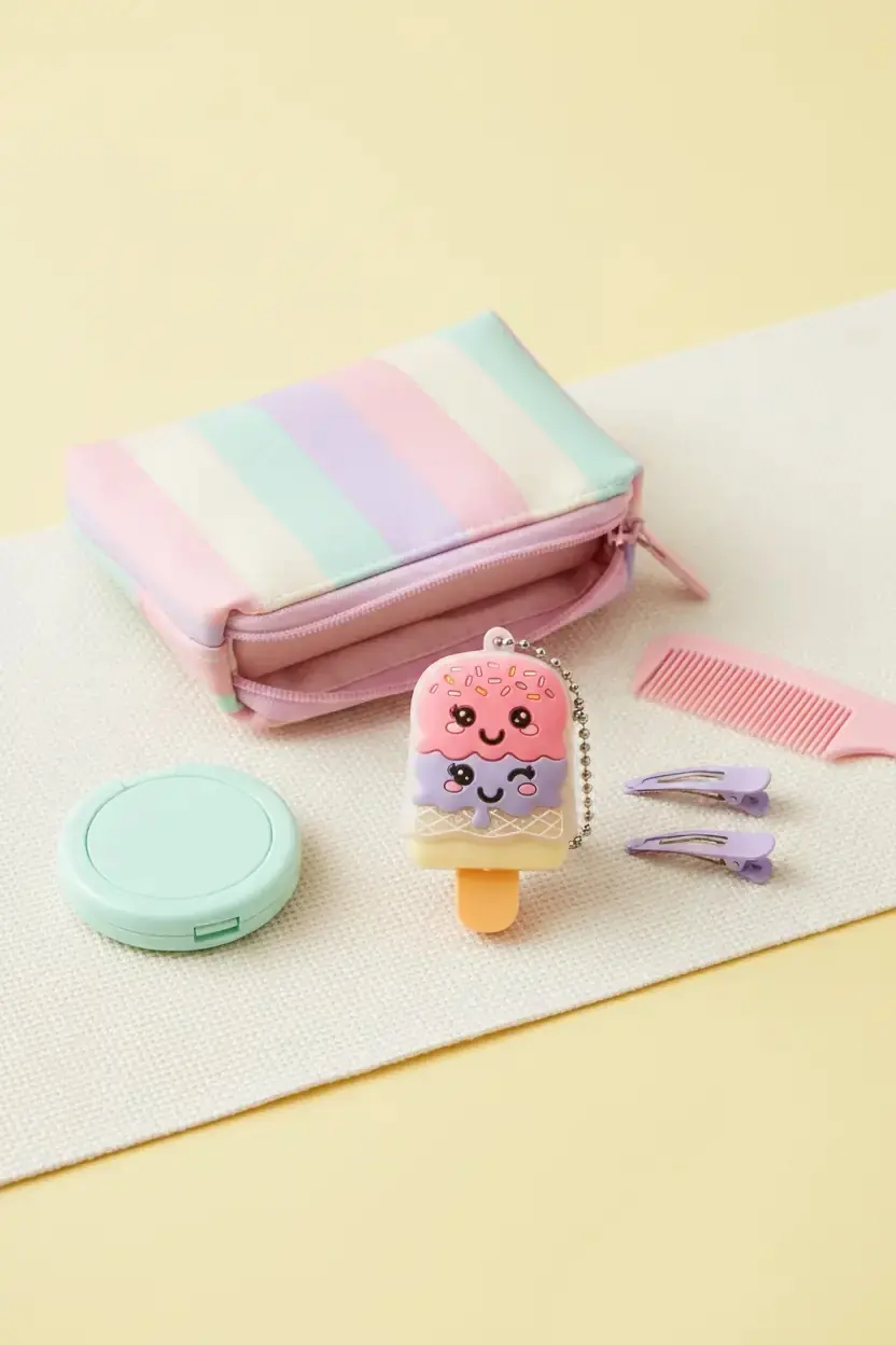 Miniso Lisanslı Tatlı Temalı İki Renkli Dondurma Külahı Dudak Kremi – Nemlendirici Bakım