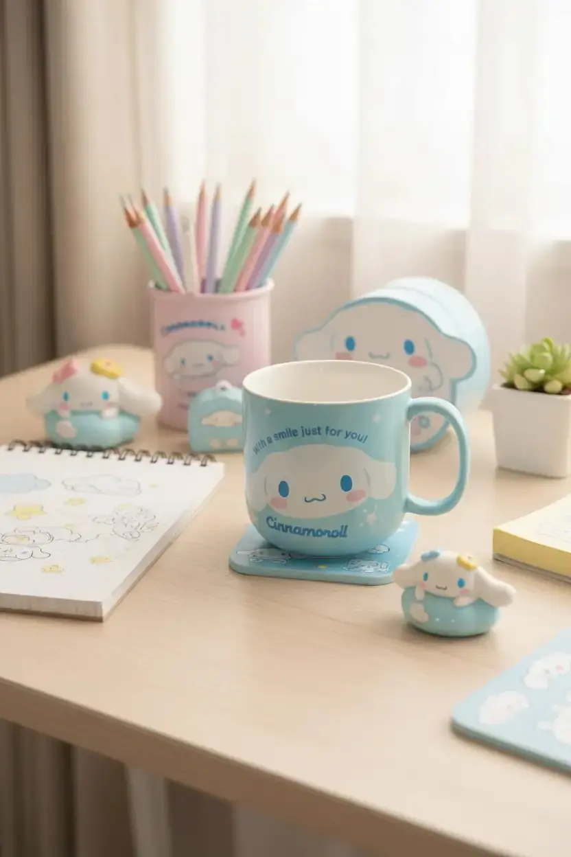 Sanrio Lisanslı Cinnamoroll Kabartmalı Seramik Kupa - 450 ml