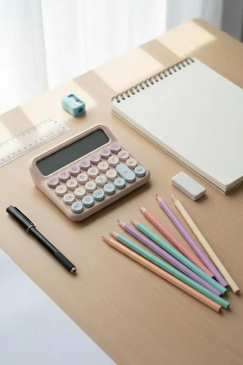 Miniso Lisanslı Basic Serisi 12 Haneli Hesap Makinesi Pembe – Pratik Masaüstü Hesap Makinesi
