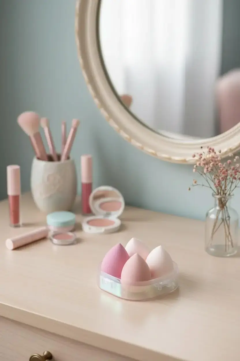 Miniso Lisanslı Ayı Figürlü Saklama Kutulu Makyaj Süngeri Seti Yumuşak Dokulu 11 Cm