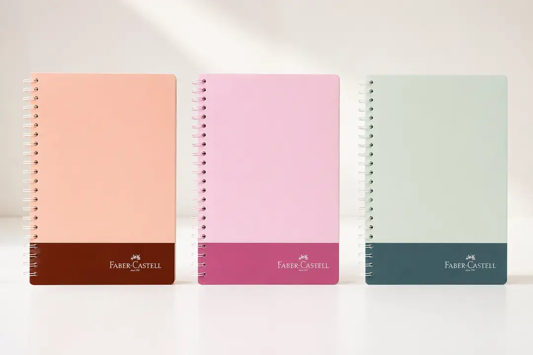 Faber-Castell PP Bicolor Kareli Defter 100 Yaprak – Spiral Ciltli