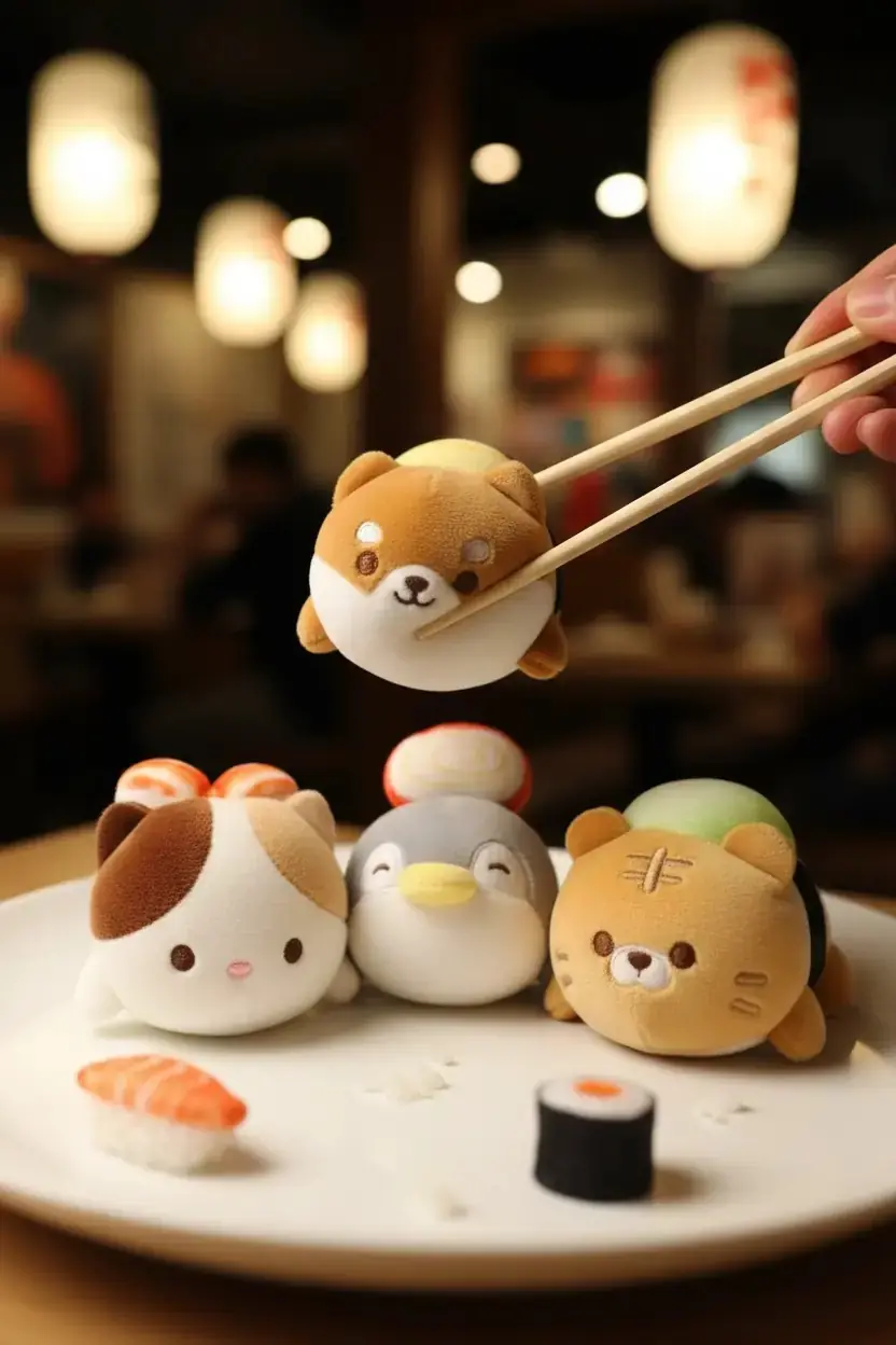 Miniso Lisanslı Mini Family Suşi Serisi Yumuşak Peluş Oyuncak – 4 Çeşitli Model