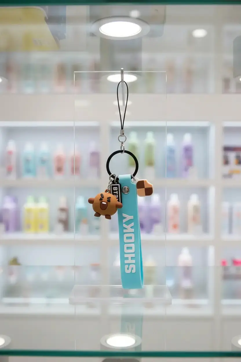 BT21 Lisanslı Shooky 3D Telefon Askısı – Sevimli Karakter Tasarımlı Askı Kayışı