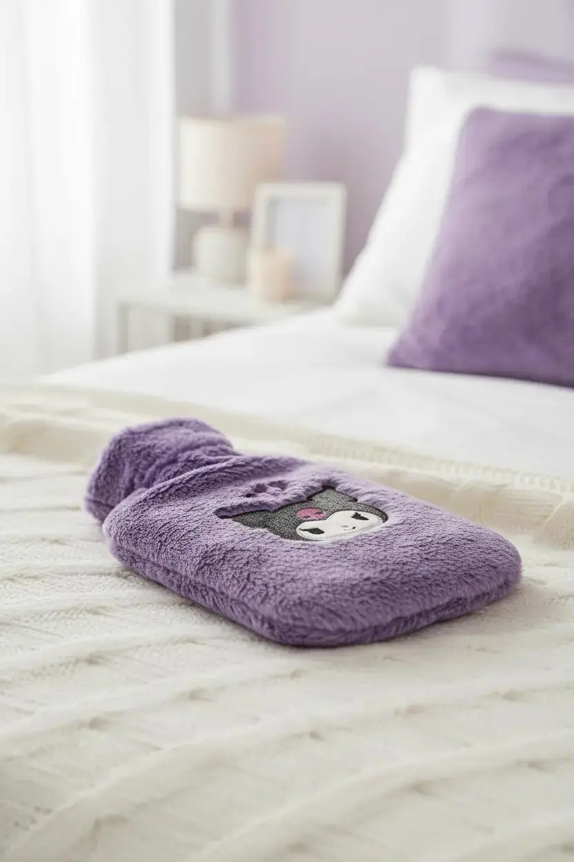 Sanrio Lisanslı Kuromi Sıcak Su Torbası – Sevimli Karakterli Ev Yaşam Rahatlama Örtüsü