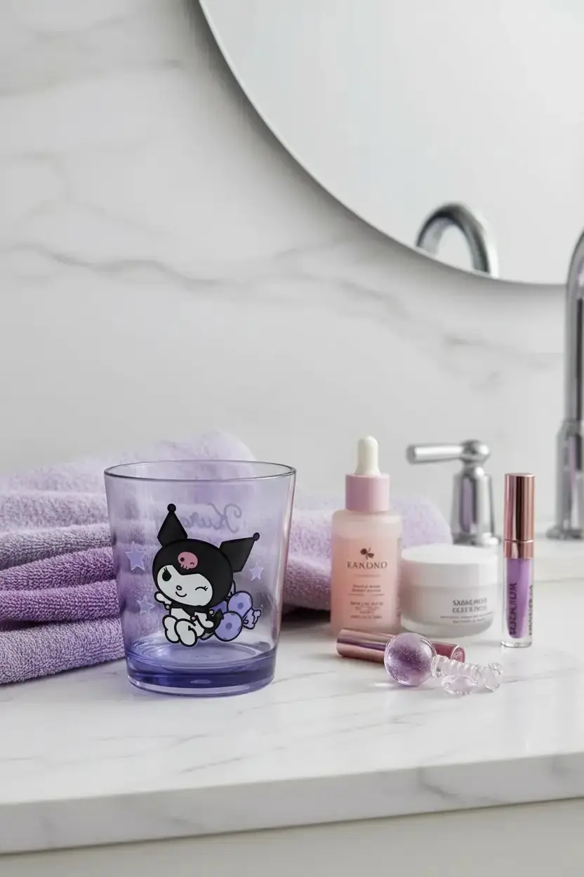 Kuromi Şeffaf Banyo Bardağı