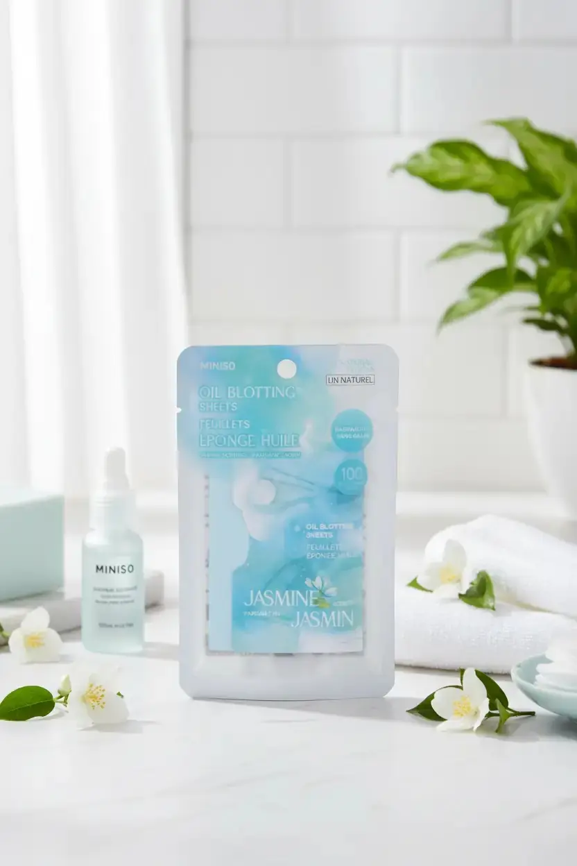 Miniso Lisanslı Yasemin Kokulu Yağ Emici Kağıt Matlaştırıcı Etki 100 Adet 9 Cm