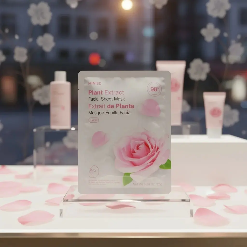Miniso Lisanslı Bitki Özlü Nemlendirici Yüz Maskesi – Gül