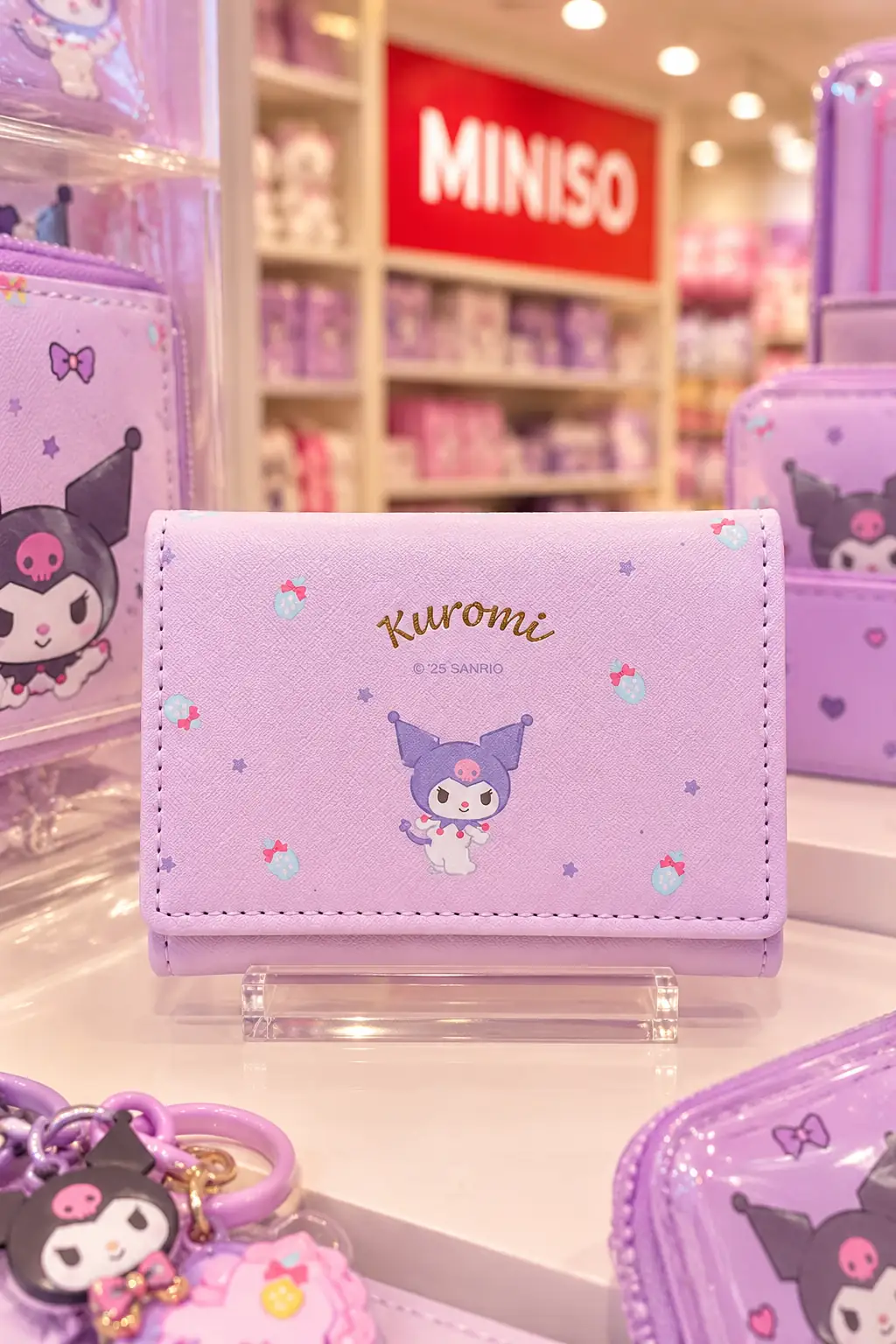 Sanrio Lisanslı Kuromi Sevimli Kapaklı Bozuk Para Cüzdanı 11 Cm
