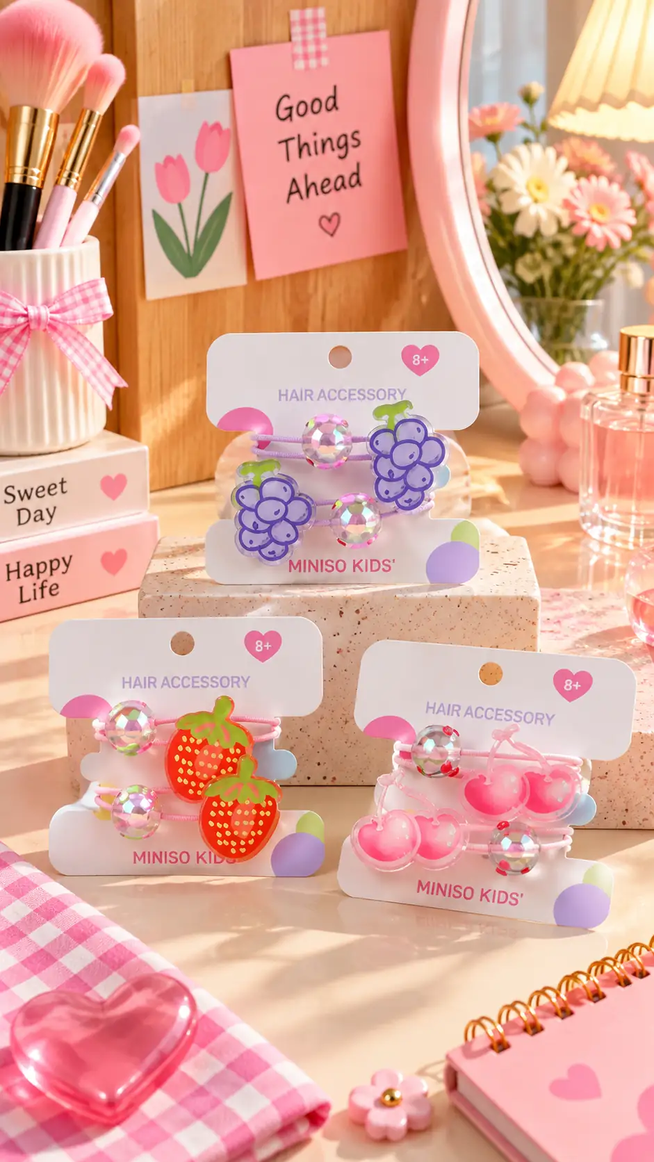 Miniso Lisanslı Eğlenceli Boncuklu Meyve Figürlü Saç Tokası Seti – 2 Adet