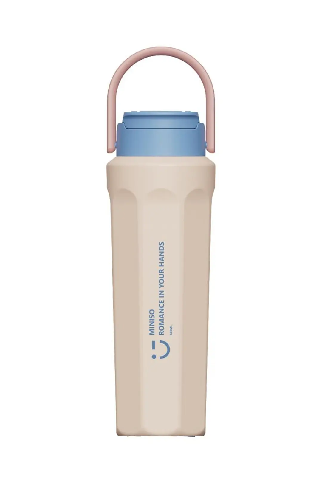Miniso Lisanslı Çift Cidarlı Çelik Şişe 600 mL Mavi – Paslanmaz Çelik Tasarım