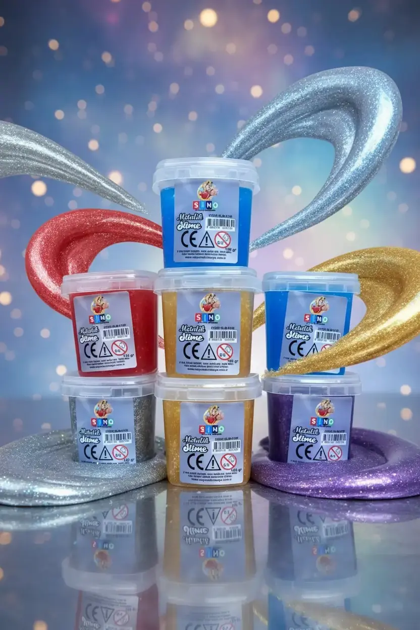 Sino Metalik Slime Oyun Jeli 140 Gr – Esnek Parlak Dokulu Eğlenceli Oyun