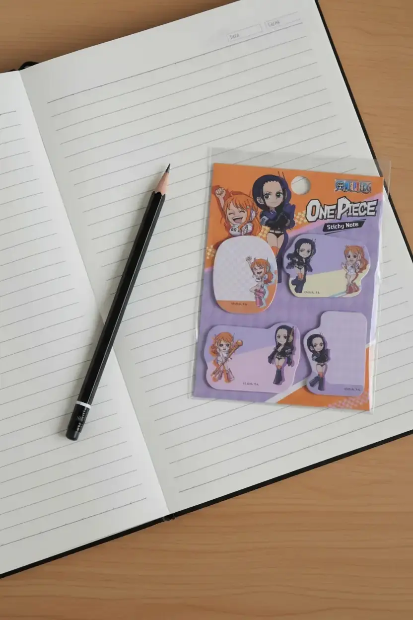 One Piece Lisanslı Mini Figür Yapışkan Not Seti 4 Parça – Anime Temalı Pratik Tasarım