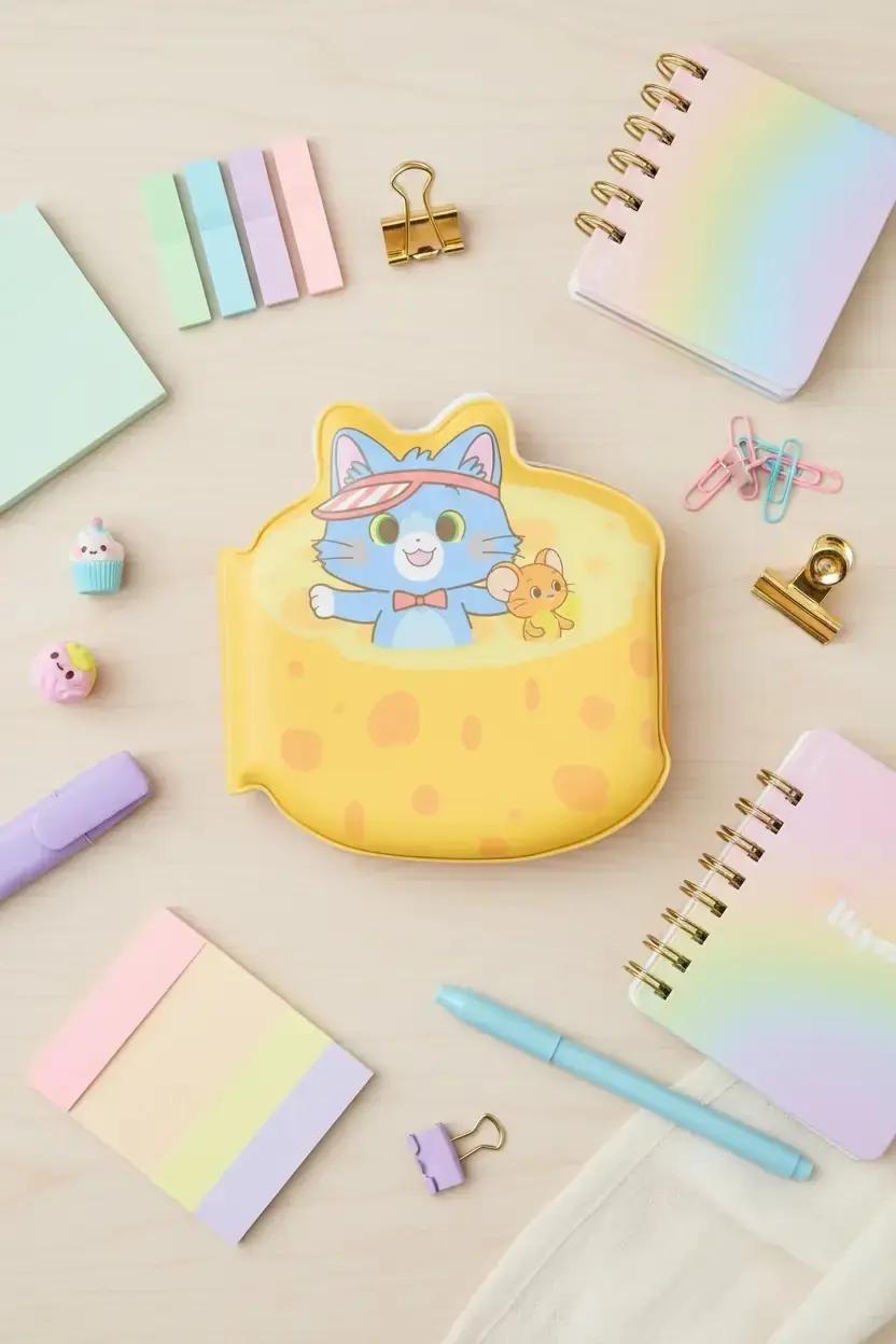 Miniso Lisanslı Tom ve Jerry Gokko Serisi Peynir Temalı Puffy Not Defteri