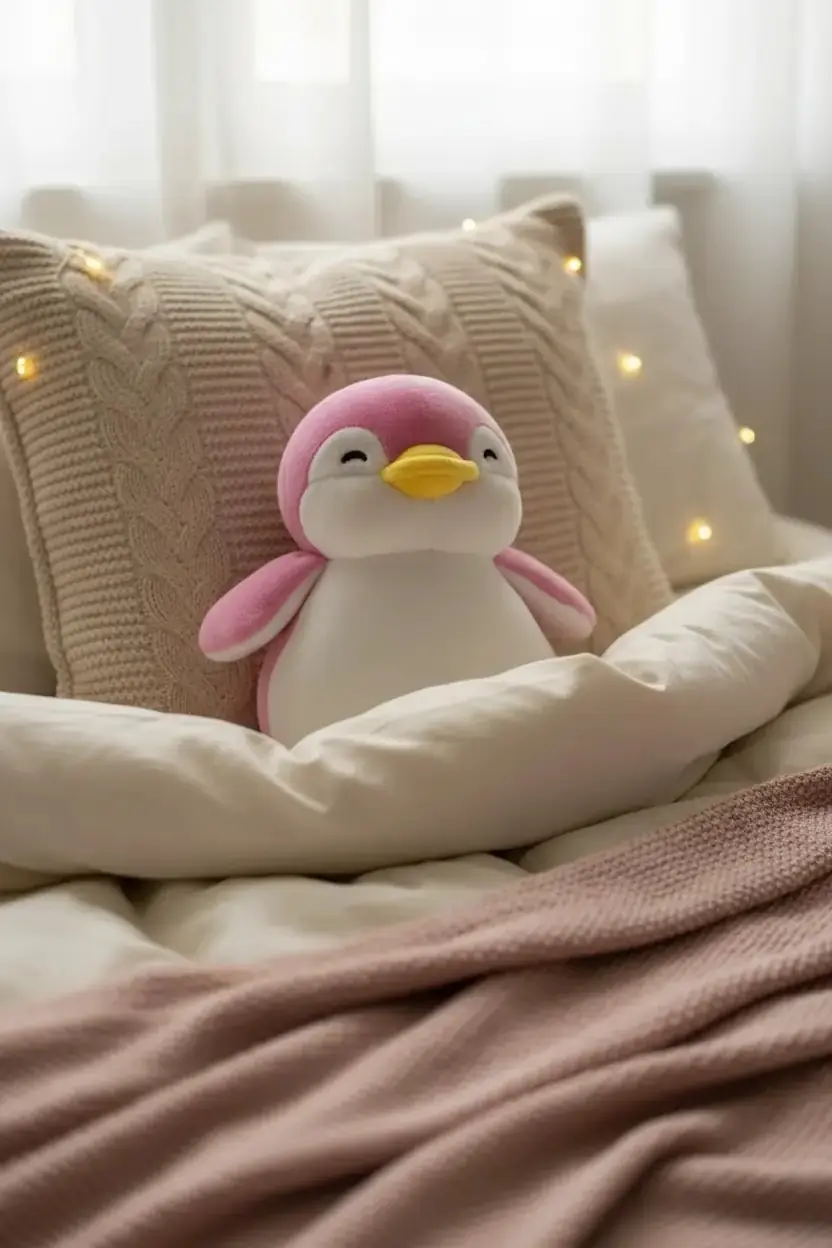 Miniso Lisanslı Küçük Mini Kalem Peluş Oyuncak (Koyu Pembe) - 17 cm
