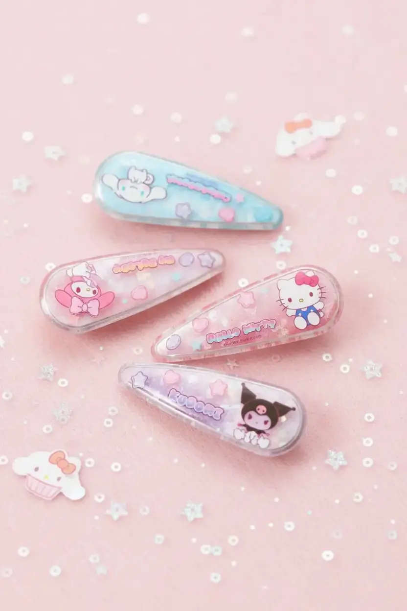 Sanrio Lisanslı Hello Kitty Ve Arkadaşları Tatlı Fabrika Saç Tokası – Renkli & Hafif Tasarım