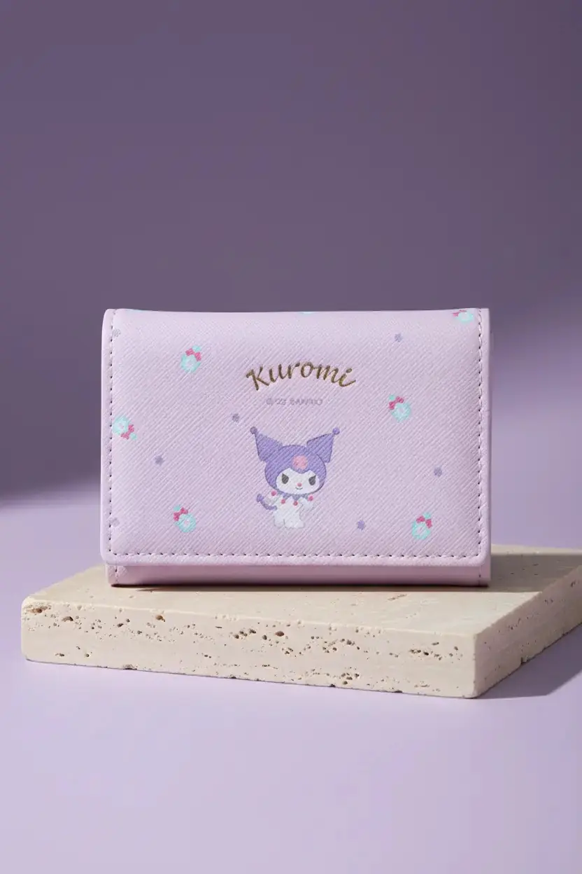 Sanrio Lisanslı Kuromi Sevimli Kapaklı Bozuk Para Cüzdanı 11 Cm